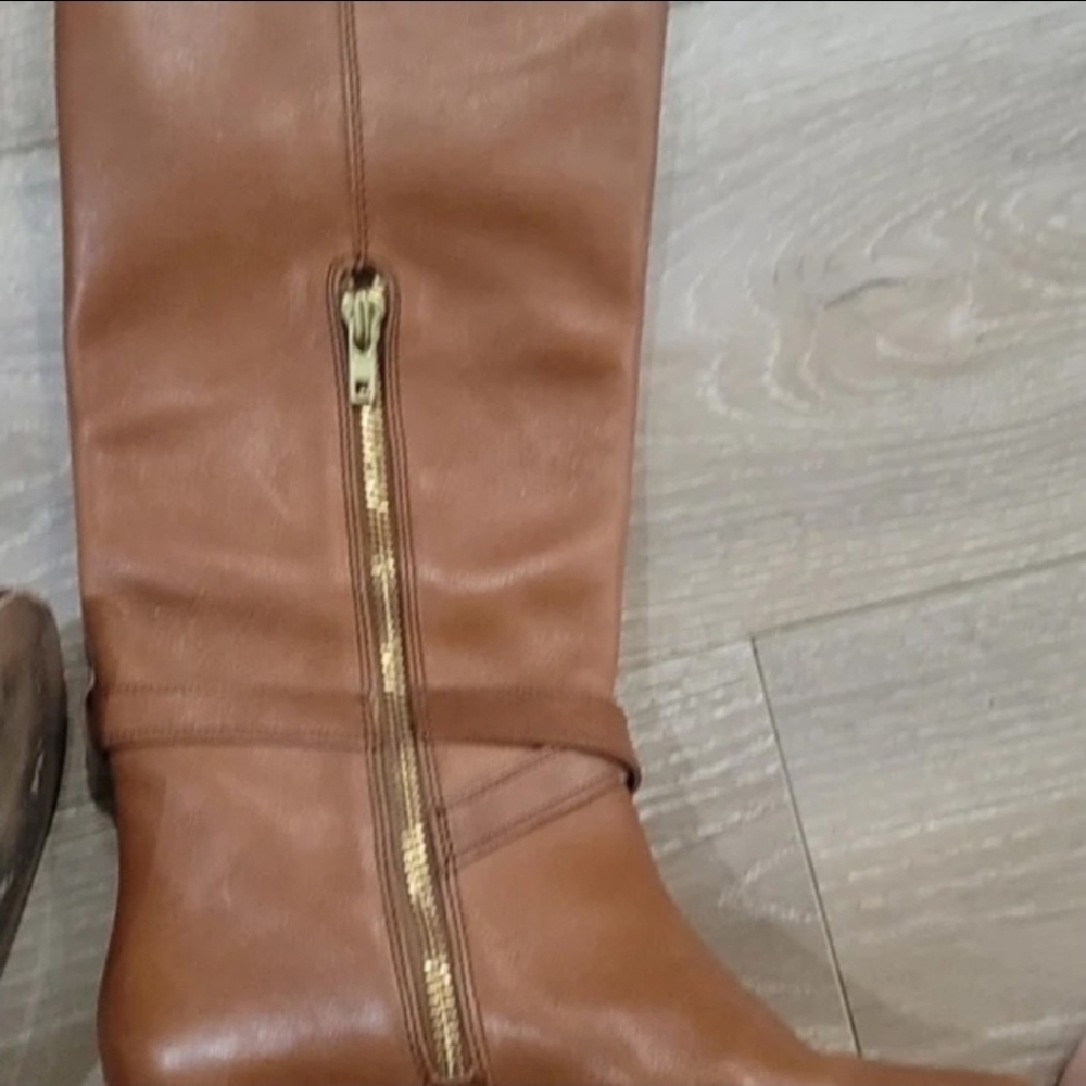 Coach Monique Flat Belted Riding Boots Women’s 7B Brown Cinnamon - Picture 5 of 10
